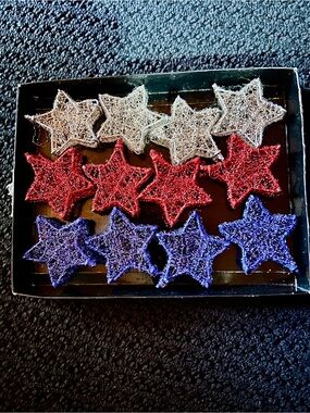 Department 56 Tinsel Stars ⭐️⭐️⭐️ Light Covers - Silver, Red, Blue